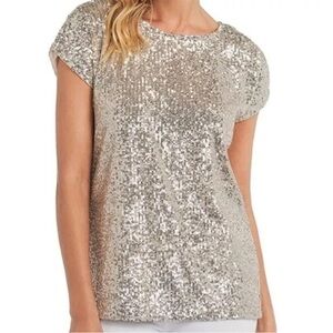 Short sleeve sequin top size Medium Cable & Gage NWOT